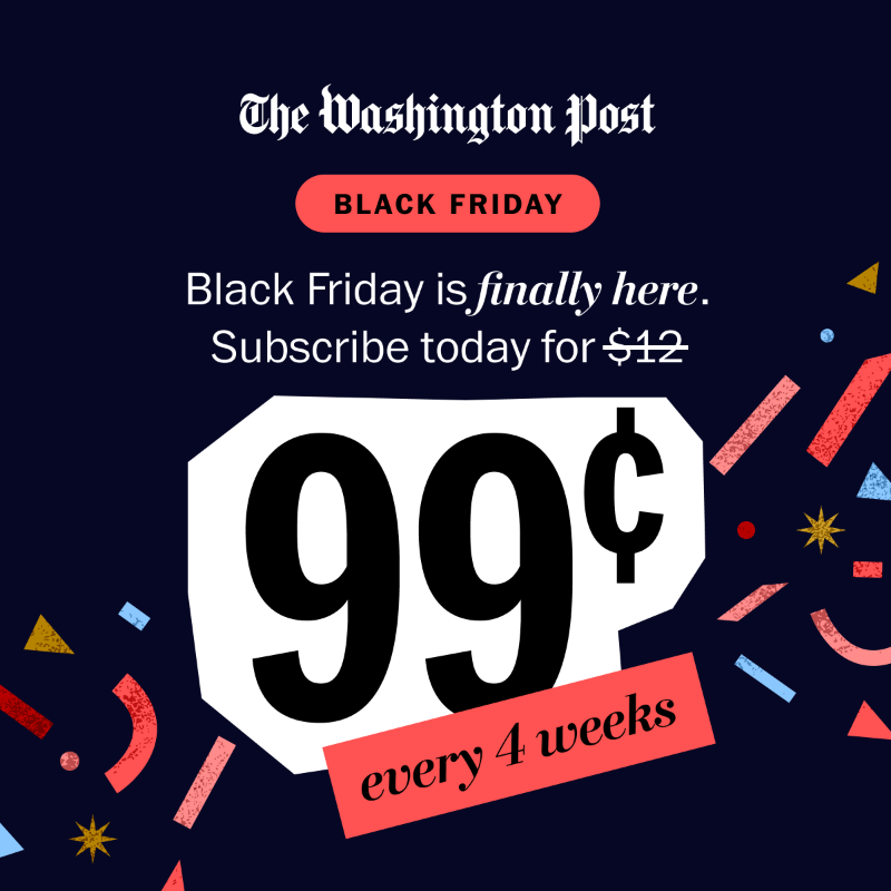 washingtonpost's tweet photo. Our sale of the year is here! 

This Black Friday, get a whole year of access to The Washington Post for over 90% off.