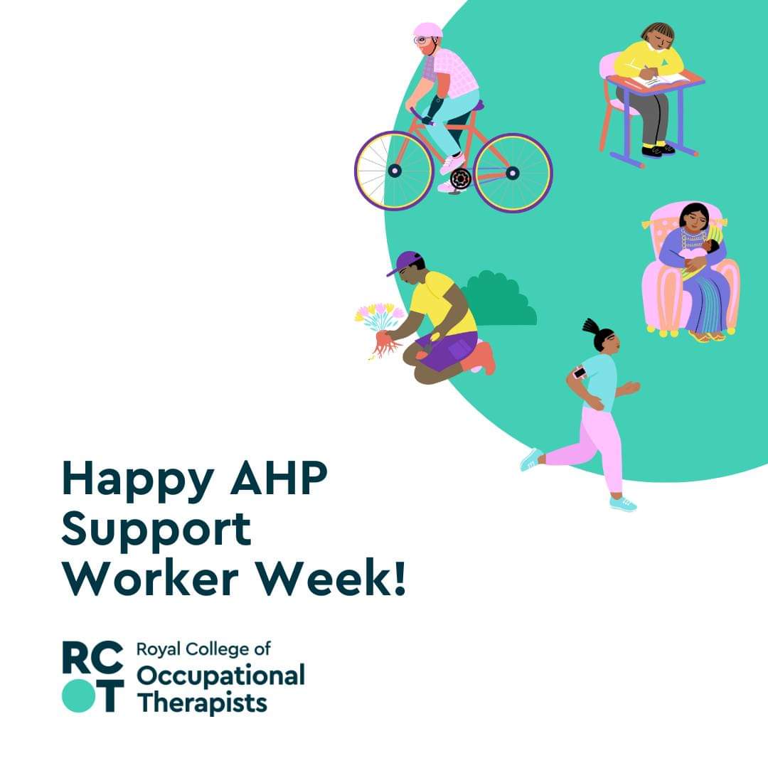 After 7yrs of being one I'm probably biased but..
Not only do they ease our busy caseloads &amp; keep our patients engaging with occupations, they're the glue that keeps the team together and the department running. This week tell an AHP support worker how invaluable they are! 💚