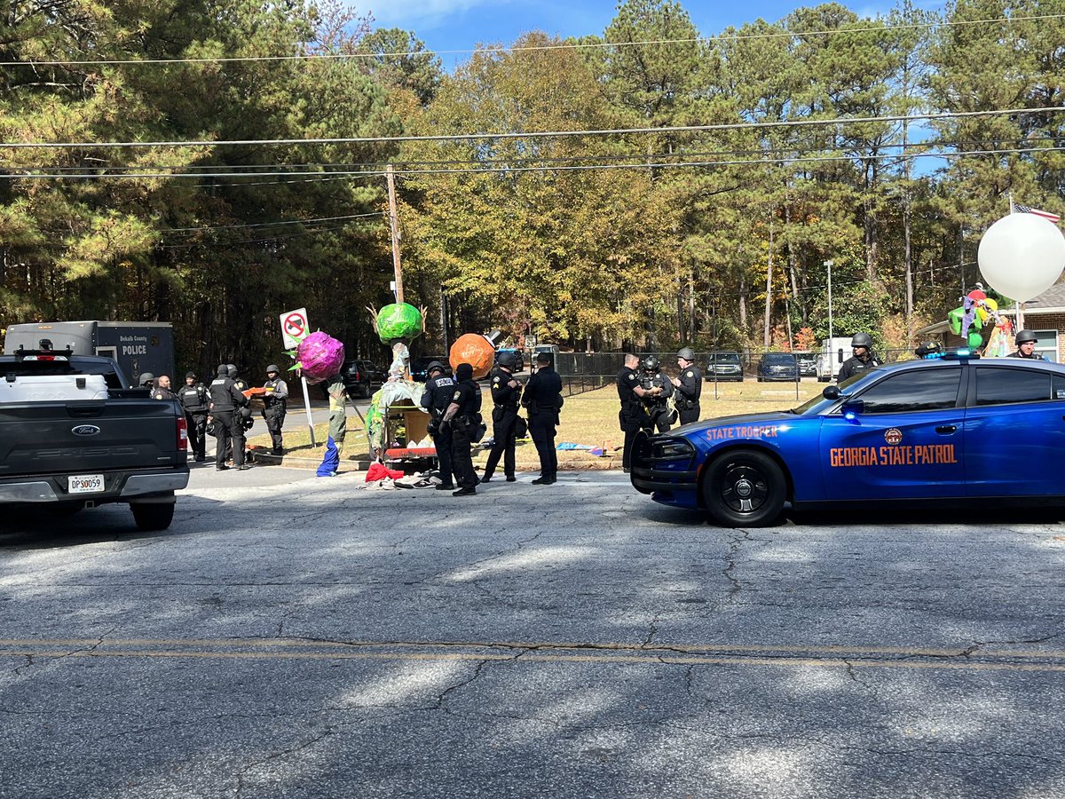 Protesters clashed w/ DeKalb PD and left all their carts and signs where they were turned away