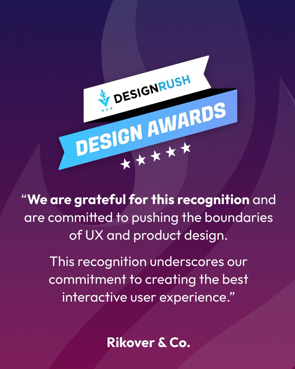designrushmag's tweet photo. Thrilled to share the spotlight with our client, Rikover & Co.🌟
Their passion for innovation in UX and product design has been recognized with the prestigious DesignRush Award.
Let's continue to raise the bar together!
#b2b #marketplace #designrush #designawards https://t.co/QijVBeKkfF