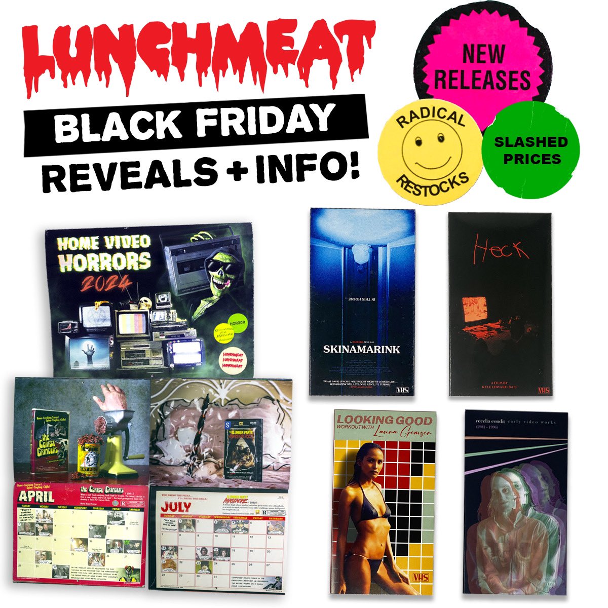 LunchmeatVHS (@lunchmeatvhs) on Twitter photo Hey-yo, Tapeheads! Here's some Monday Motivation in the way of everything you need to know to press play for Lunchmeat's Black Friday!
All releases go live at 12:00 Midnight on FRIDAY, 11/24 on LUNCHMEATVHS.COM!
<a href="/kyleedwardball/">Kyle Edward Ball</a> <a href="/SeverinFilms/">Severin Films</a> Hey-yo, Tapeheads! Here's some Monday Motivation in the way of everything you need to know to press play for Lunchmeat's Black Friday!
All releases go live at 12:00 Midnight on FRIDAY, 11/24 on LUNCHMEATVHS.COM!
<a href="/kyleedwardball/">Kyle Edward Ball</a> <a href="/SeverinFilms/">Severin Films</a>
