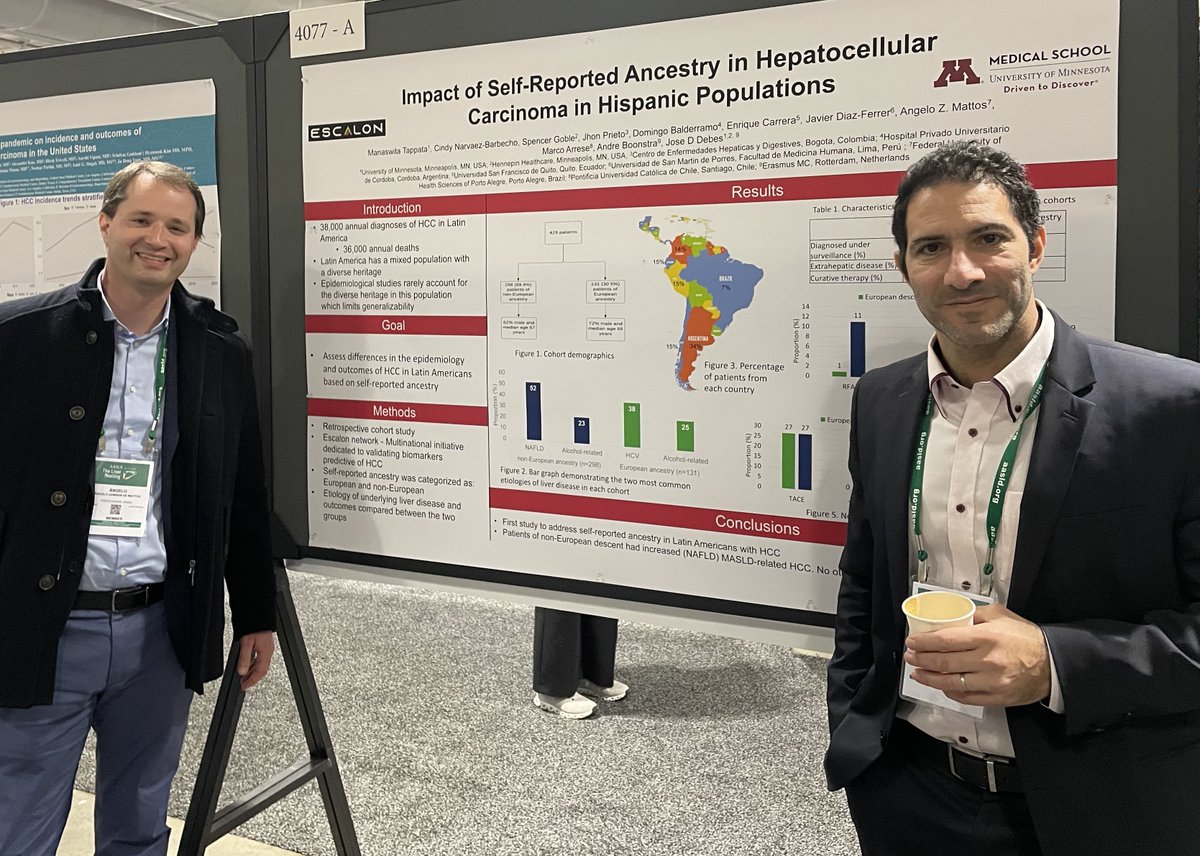 JoseDebesMD's tweet photo. Great work by @MTappataMD @Spencer_GobleMD and @EscalonLiver looking at reported ancestry and HCC in Hispanics #TLM23 
Direct correlation between non-european ancestry and NAFLD as a cause of HCC (next figure)
@UMN_GIHep @UMNews @dcbalderramo @MarcoArreseMD @diaz_ferrer1 https://t.co/68cBGIBf1M
