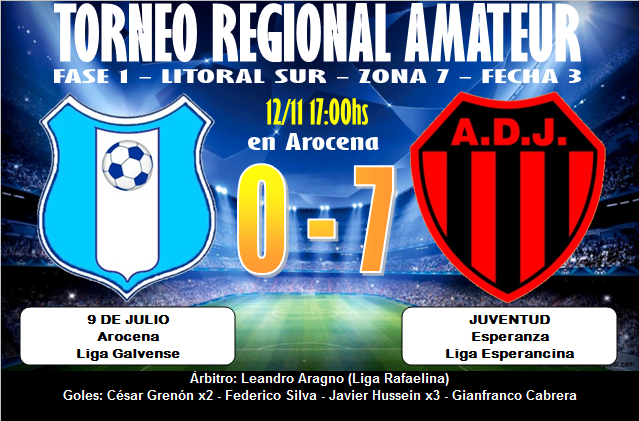 REGIONAL AMATEUR - LITORAL SUR - ZONA 7 - FECHA 3