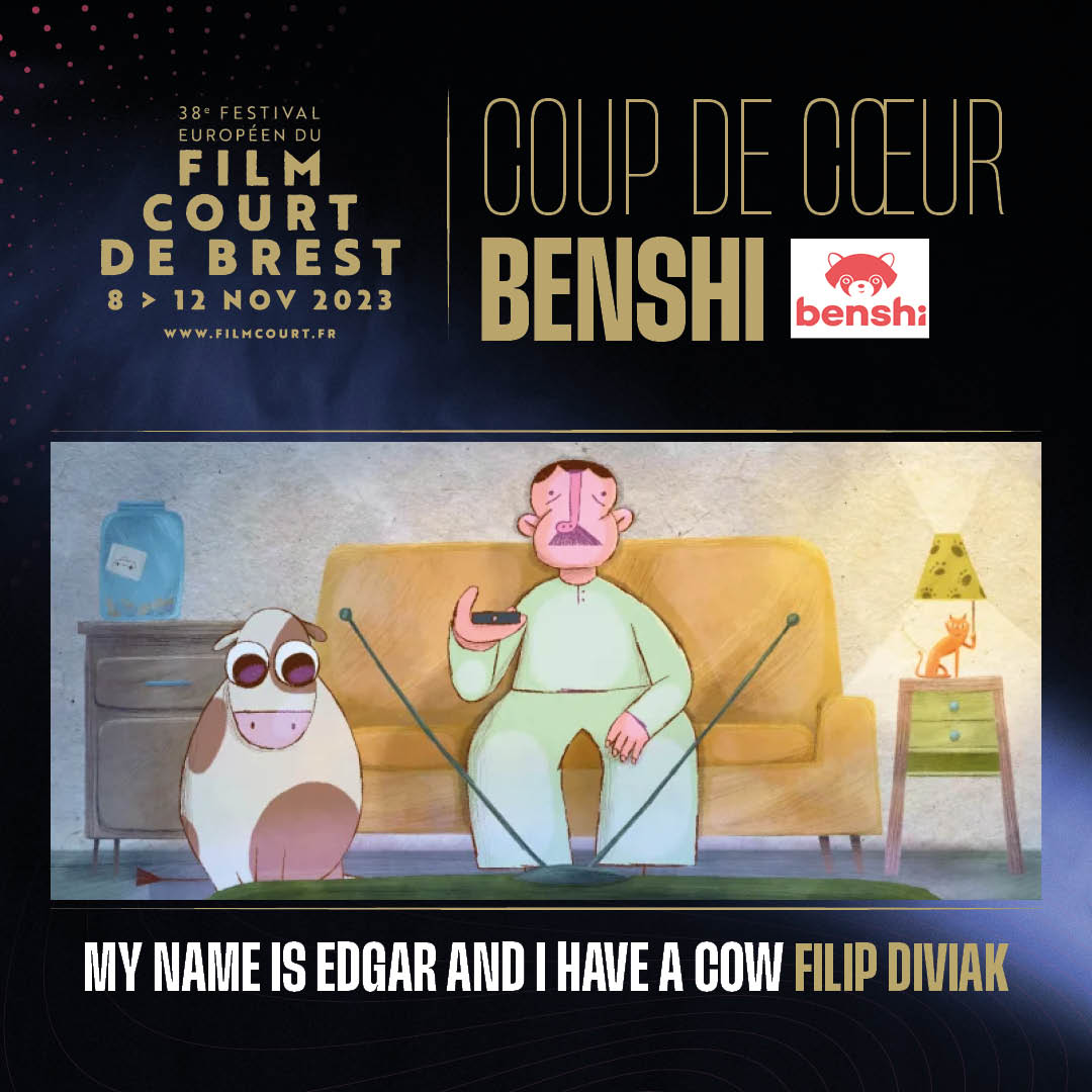 🎉 Félicitations à Filip Diviak, réalisateur de MY NAME IS EDGAR AND I HAVE A COW pour le coup de cœur Benshi !