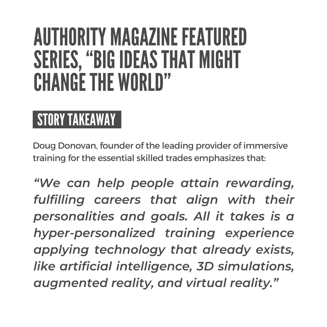 InterplayLearn's tweet image. Doug Donovan explores a transformative big idea that leverages technology, AI, simulations, and virtual reality to create hyper-personalized training experiences that open new learning and career paths. bit.ly/46c7a9l