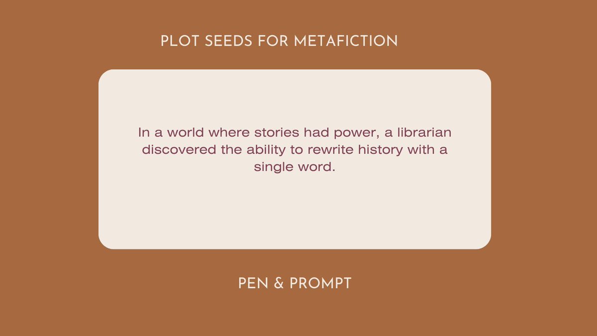 PenAndPrompt's tweet image. #plotseeds #metafiction #writingprompts #creativewritingprompts #storyideas