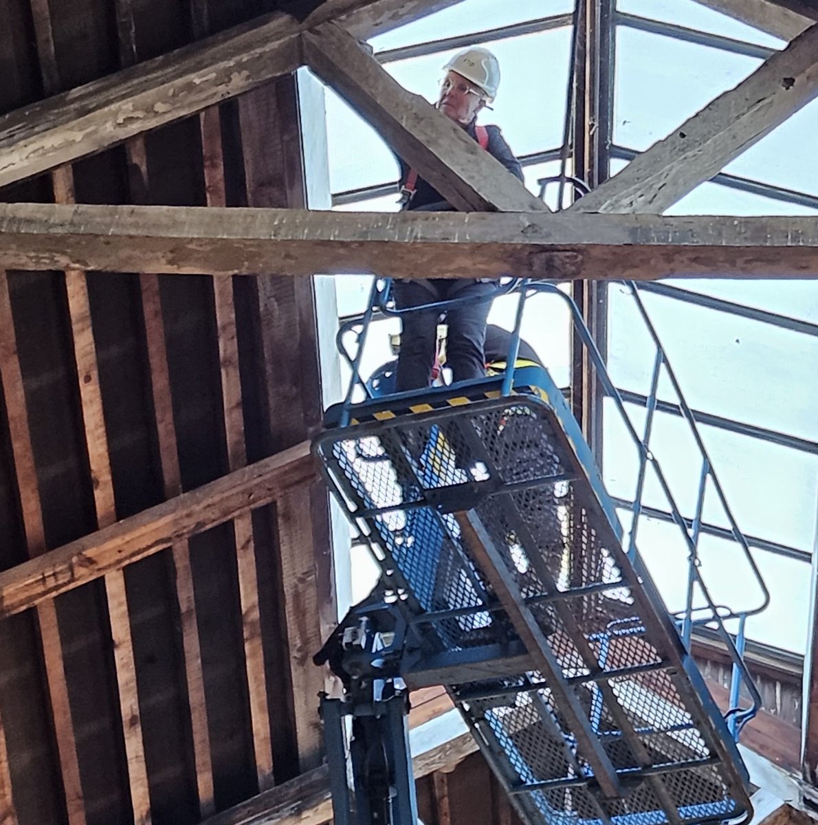 R H Partnership Architects have been getting a closer look at the museum roof ready for the repair works. Measuring skylights and rafters is now all part of the museum operation while we start the first phase of our winter repairs. Thanks to #ArtsCouncilEngland for their support.