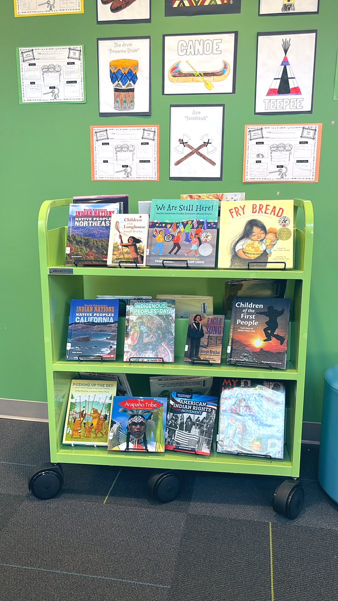 LibrarianSKI's tweet image. • During the month of November, our @Berkshire_BCPS library we will be celebrating National Native American Heritage month 🪶🪵🍂🪘through literature &amp;amp; hands on activities • @BCPSLMP #bcpslms