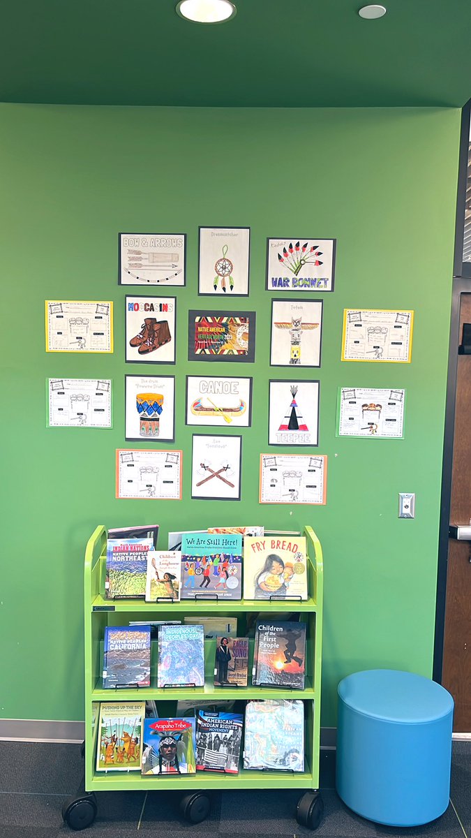 LibrarianSKI's tweet image. • During the month of November, our @Berkshire_BCPS library we will be celebrating National Native American Heritage month 🪶🪵🍂🪘through literature &amp;amp; hands on activities • @BCPSLMP #bcpslms