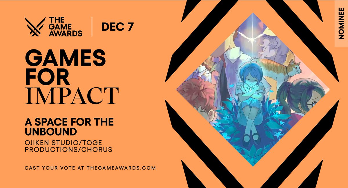 Did you know A Space For The Unbound nominated for games for Impact? cast your votes for The Game Awards by clicking the link below:

thegameawards.com/nominees/games…
