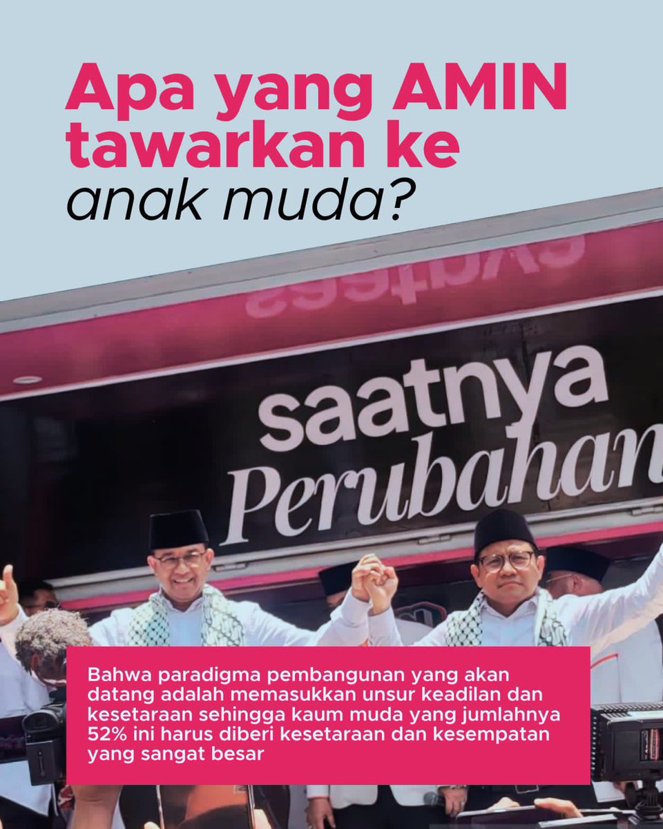 omfiul's tweet photo. Kaum Muda, Visioner

#AMINPeduliKaumMuda
#AniesMuhaimin2024

@cakimiNOW
@DPP_PKB https://t.co/ntpQiFrNG3