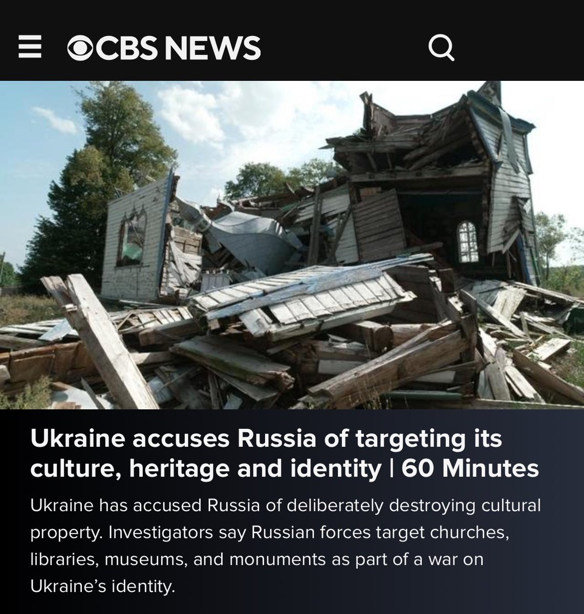 ChakhoyanAndrew's tweet photo. Sky is blue
Water is wet
Genocidal russia trying to erase 🇺🇦 culture 
What else is news 📰? https://t.co/4PXYYmVuTu