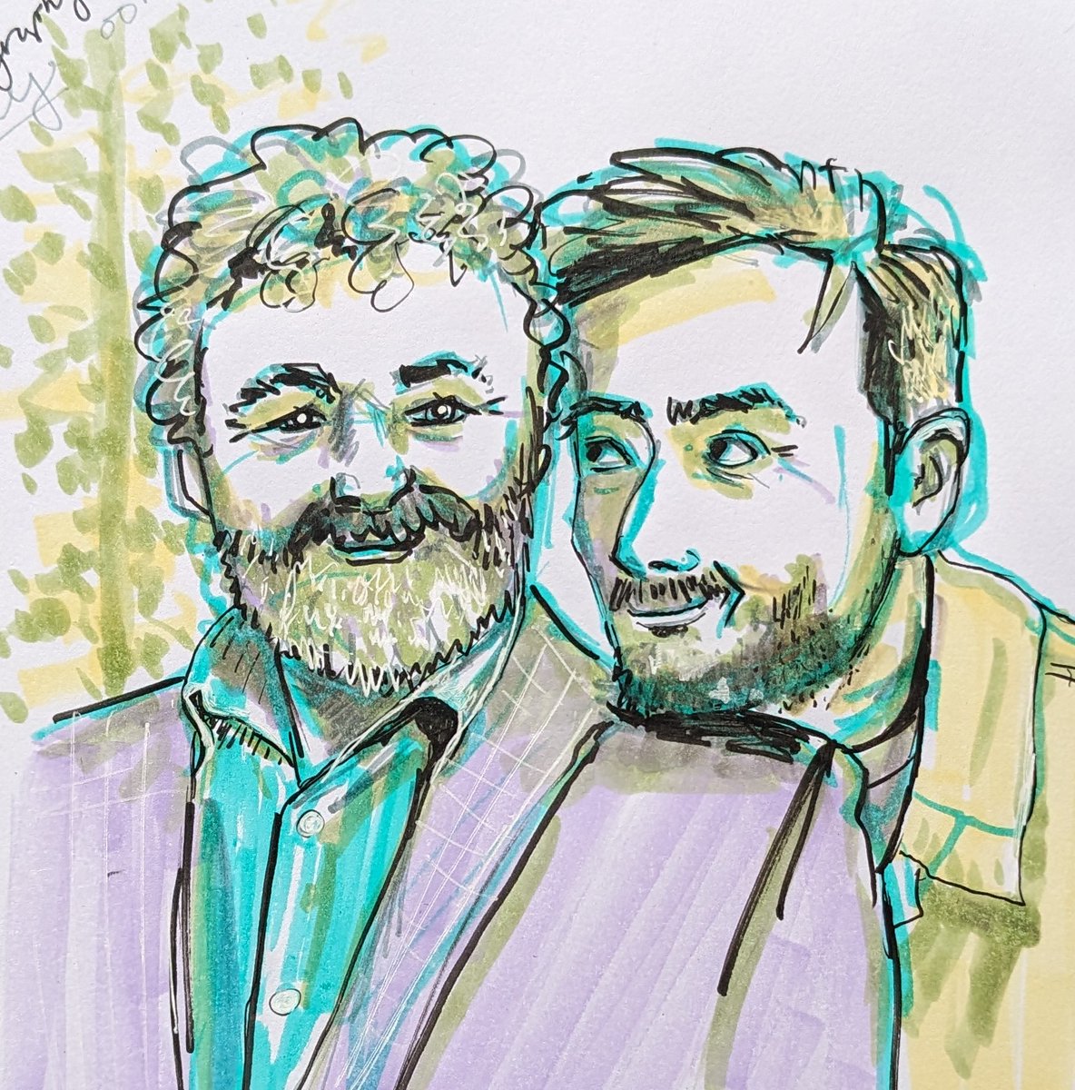 OhBonfire's tweet image. Sheenie &amp;amp; Tennant sketch 💕