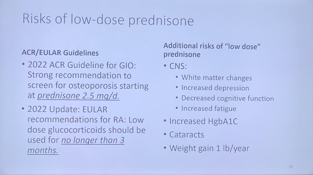 Low dose #prednisone has (bad) brain effects. An argument to use steroid sparing drugs in #PMR ⁦@philseo⁩ ⁦@ACRheum⁩ ⁦@RheumNow⁩ #ACR23 THINK about steroid sparing Rx in ?all pts with #PMR #Great #debate