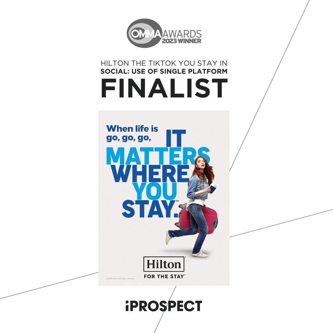 We’re delighted to share that Hilton’s The Tik Tok You Stay In campaign has been selected as a finalist at the 20th annual OMMA Awards. Congrats to our <a href="/Hilton/">Hilton</a>  clients and teams! 🎉