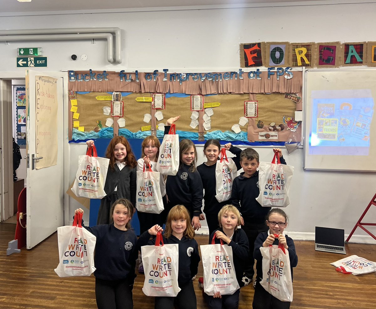Forgandenny Primary (@forgandennyps) on Twitter photo We got #ScottishBookWeek off to a great start today with a special book gifting assembly. P1 were gifted their packs by their buddies before having an afternoon of fun reading together.
Thank you <a href="/scottishbktrust/">Scottish Book Trust</a> for all our packs! #welovereading 📚 We got #ScottishBookWeek off to a great start today with a special book gifting assembly. P1 were gifted their packs by their buddies before having an afternoon of fun reading together.
Thank you <a href="/scottishbktrust/">Scottish Book Trust</a> for all our packs! #welovereading 📚