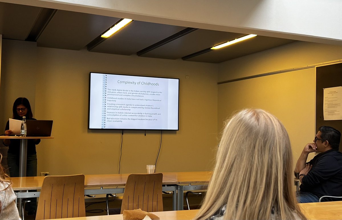 We enjoyed a talk on the development of children’s television in India today by Professor Ruchi Jaggi from Symbiosis Institute for Mass Communication, Pune, India. We look forward to following the evolution of television studies as an academic field in India 📺