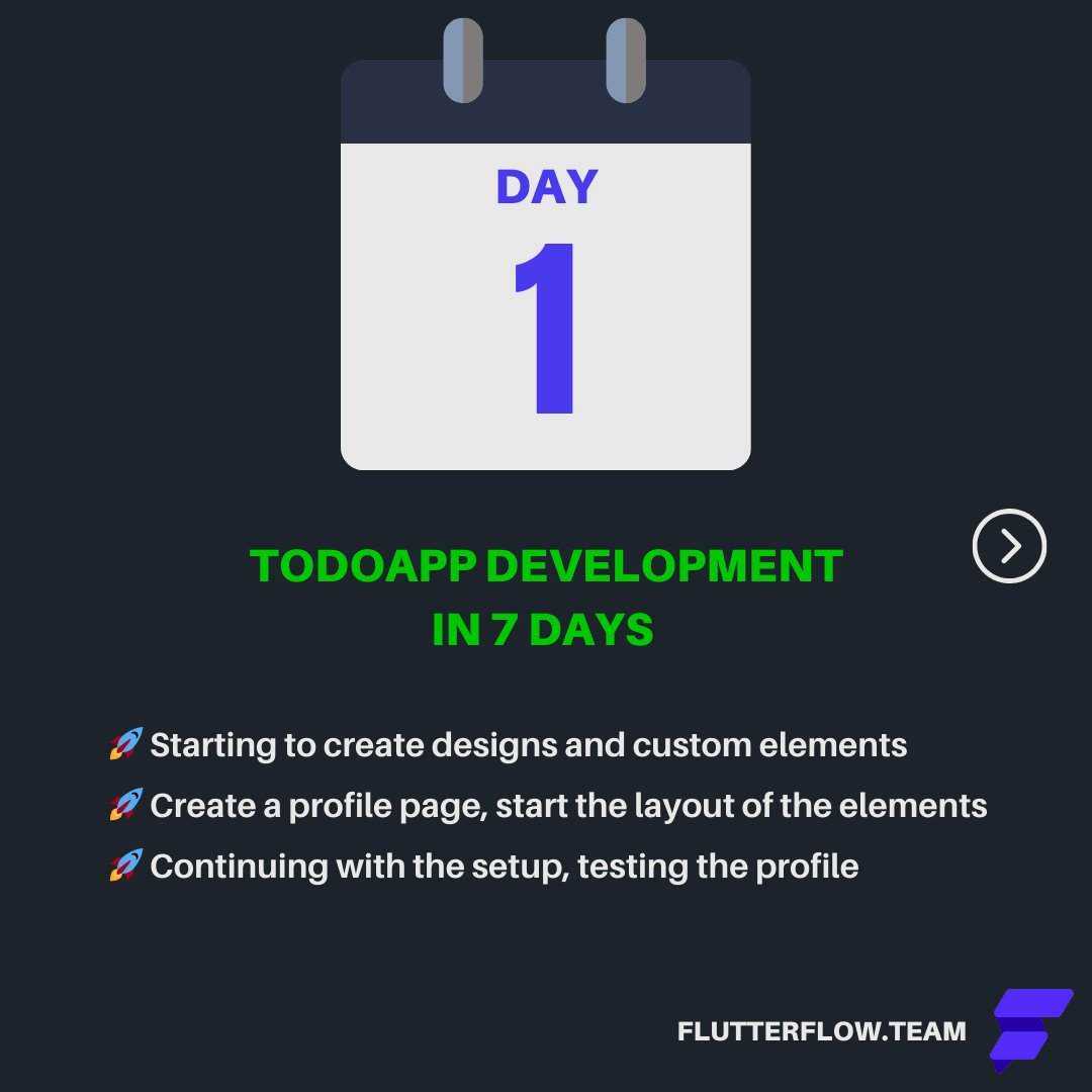 flutterflow_dev's tweet image. I&apos;m doing a Todo app. You can flip through the slides, and you&apos;ll see what was done today. 🚀

P.S. On day 7, you will receive a link to test this app. 😎

flutterflow.team/7mvp

#7mvp #mvp #startup #startups #nocode #bubble #adalo #flutterflow #dev #development #lowcode #mvp