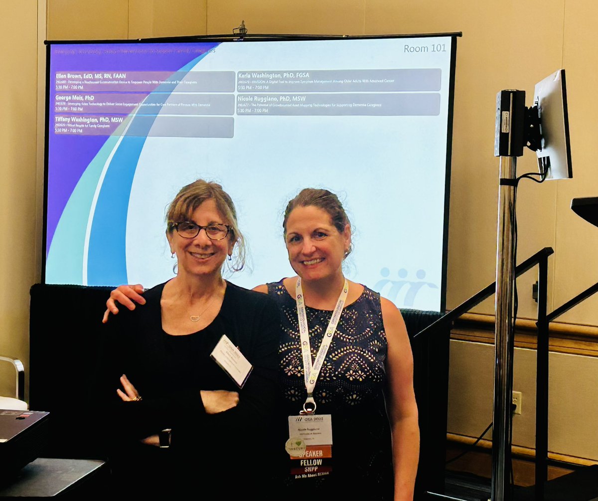 <a href="/FIUNursing/">FIU Nursing & Health Sciences</a> Professor Dr. Ellen Brown presented at the Annual Meeting for Gerontological Society of America with her colleague, Dr. Nicole Ruggiano on their work on Emerging Technologies for #Dementia Caregivers