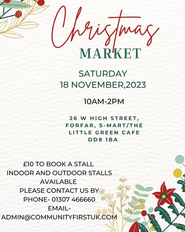 This Sat is Forfar's Xmas Iight Switch on, here at the CF Hub we're putting on a Xmas market. Come &amp; support local makers&amp;creatives whilst picking up an early Chritmas gift. You can enjoy a scrumptious, fluffy hot chocolate &amp; home baked goodies!!
#supportlocal