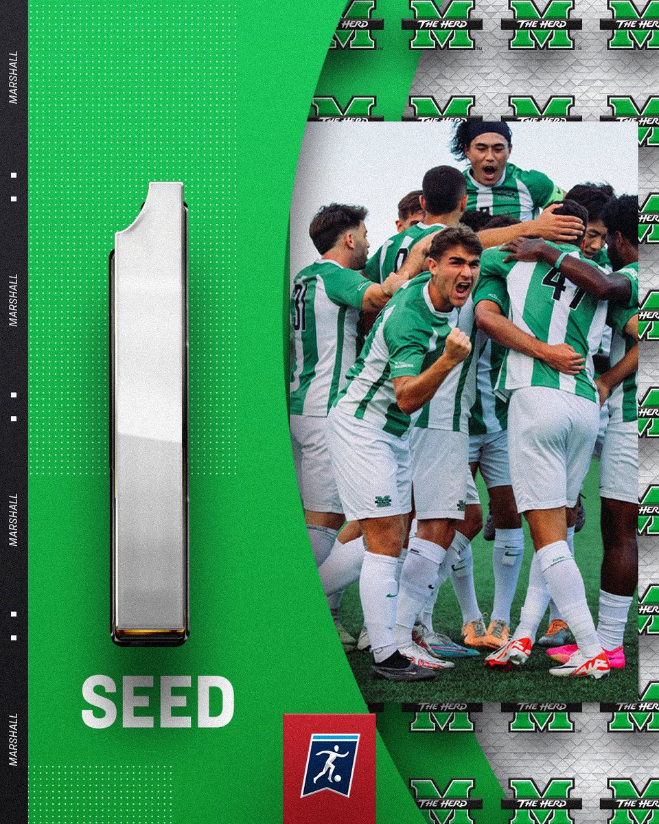 𝐍𝐎. 1️⃣ 𝐒𝐄𝐄𝐃
<a href="/HerdMSoccer/">Marshall University Men's Soccer</a> 🟢

#NCAASoccer