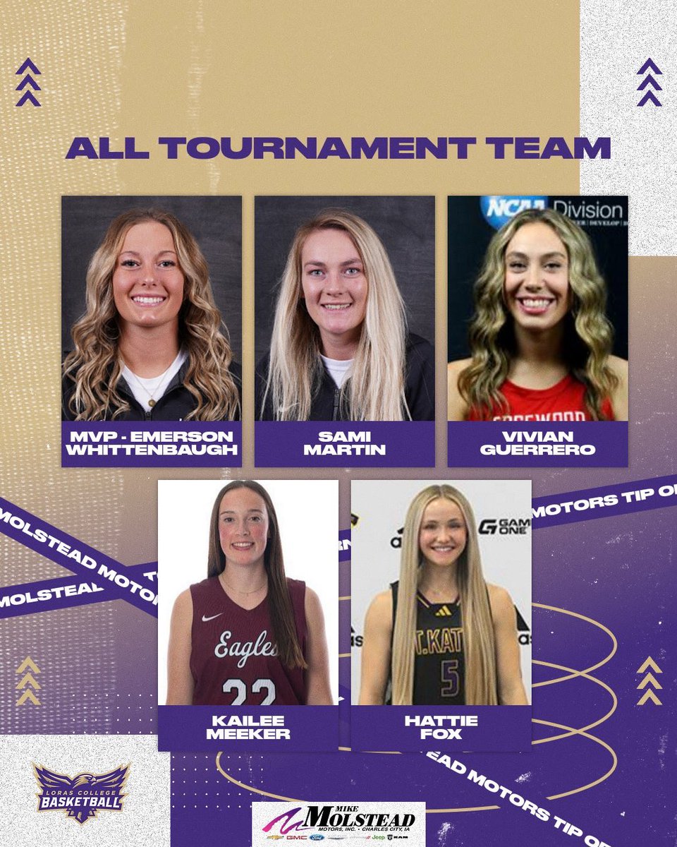 Congratulations to these players for being named to the Mike Molstead Motors Tip Off All-Tournament Team! Very well-deserved!