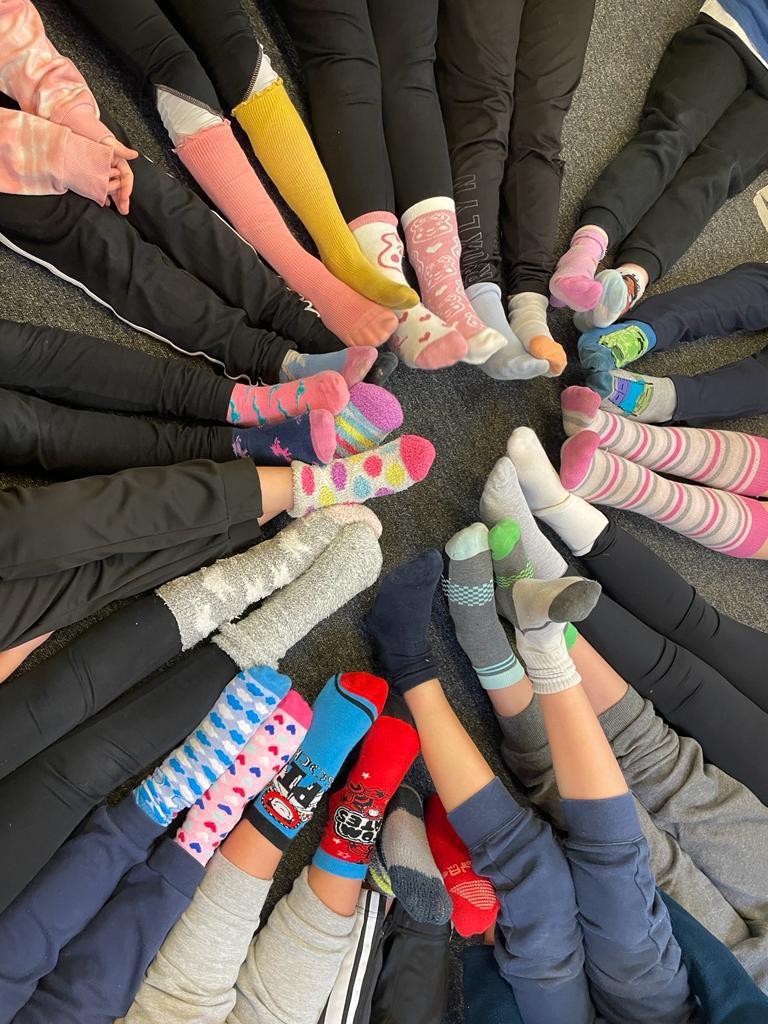 In 4AW today we have been showing off our ‘Odd Socks’ in support of Anti-Bullying week!  ⭐️ @GreystokePS 
#OddSockDay #AntiBullyingWeek2023