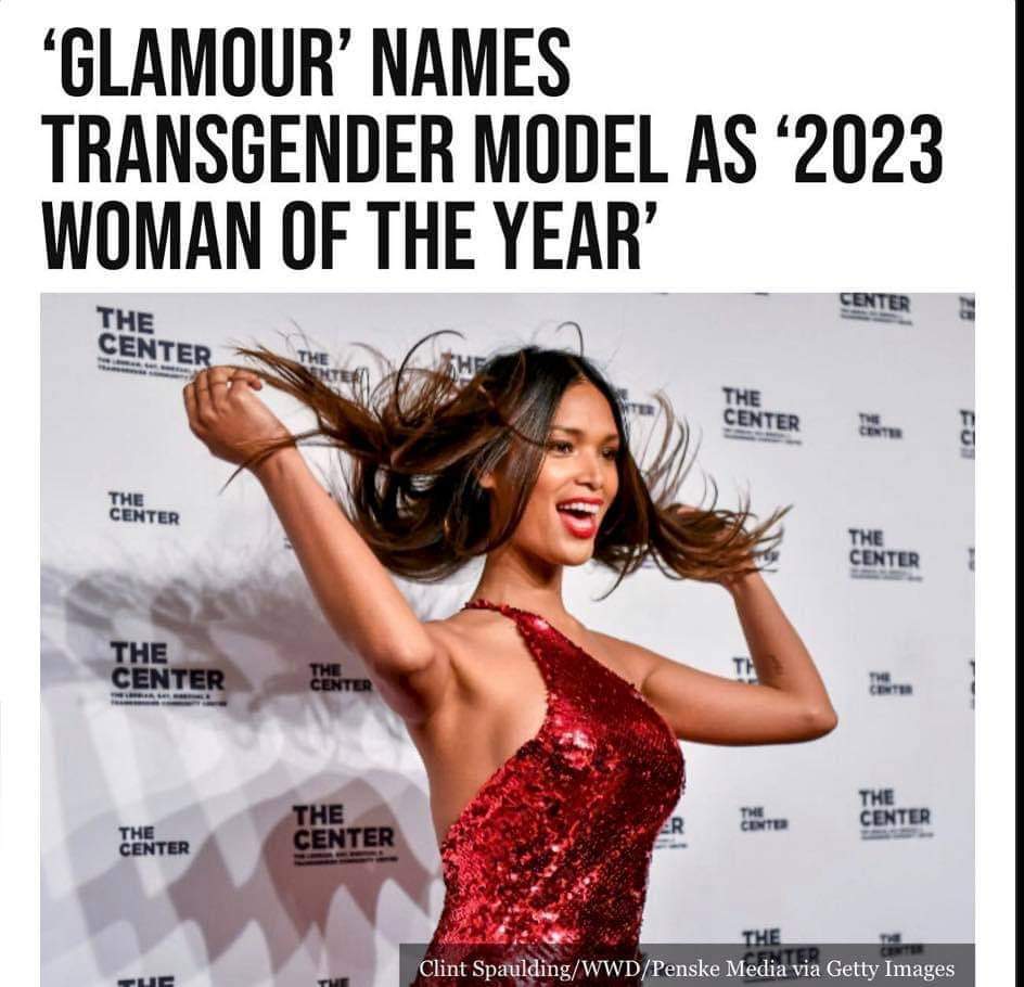 Happy Monday Everyone!! Transgender #GeenaRocero, named one of #Glamour's 2023 #WomenOfTheYear. 🙄 Here's the kicker she is not a woman, she's a he!! ♂️ #StopTheAttackOnRealWomen #ShesAHe  #OnlyToSexes #WokeGlamour