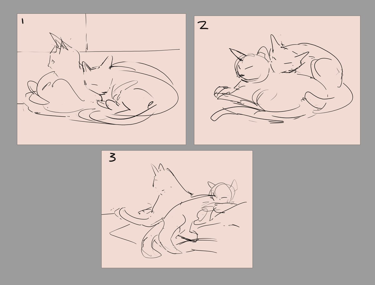 found these composition sketches I forgot about, pretty cute! 