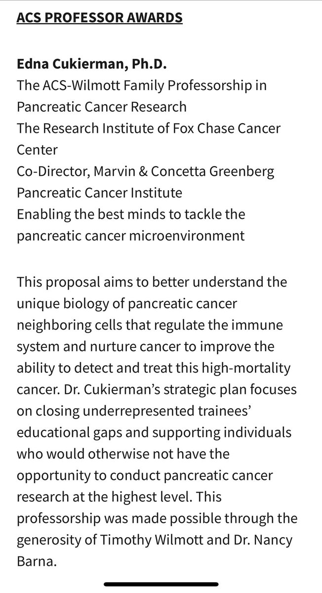 Anirban Maitra (@aiims1742) on Twitter photo Congratulations to my friend Eti (<a href="/ednacukierman/">Dr. Edna Cukierman, Ph.D.</a>) the very deserving recipient of the <a href="/AmericanCancer/">American Cancer Society</a> Wilmott Family Professorship in #PancreaticCancer Research!!
<a href="/FoxChaseCancer/">Fox Chase Cancer Center</a> <a href="/billdahutmd/">Bill Dahut, MD</a> @AmerCancerCEO <a href="/lwelmore0320/">Lynne Elmore</a> Congratulations to my friend Eti (<a href="/ednacukierman/">Dr. Edna Cukierman, Ph.D.</a>) the very deserving recipient of the <a href="/AmericanCancer/">American Cancer Society</a> Wilmott Family Professorship in #PancreaticCancer Research!!
<a href="/FoxChaseCancer/">Fox Chase Cancer Center</a> <a href="/billdahutmd/">Bill Dahut, MD</a> @AmerCancerCEO <a href="/lwelmore0320/">Lynne Elmore</a>