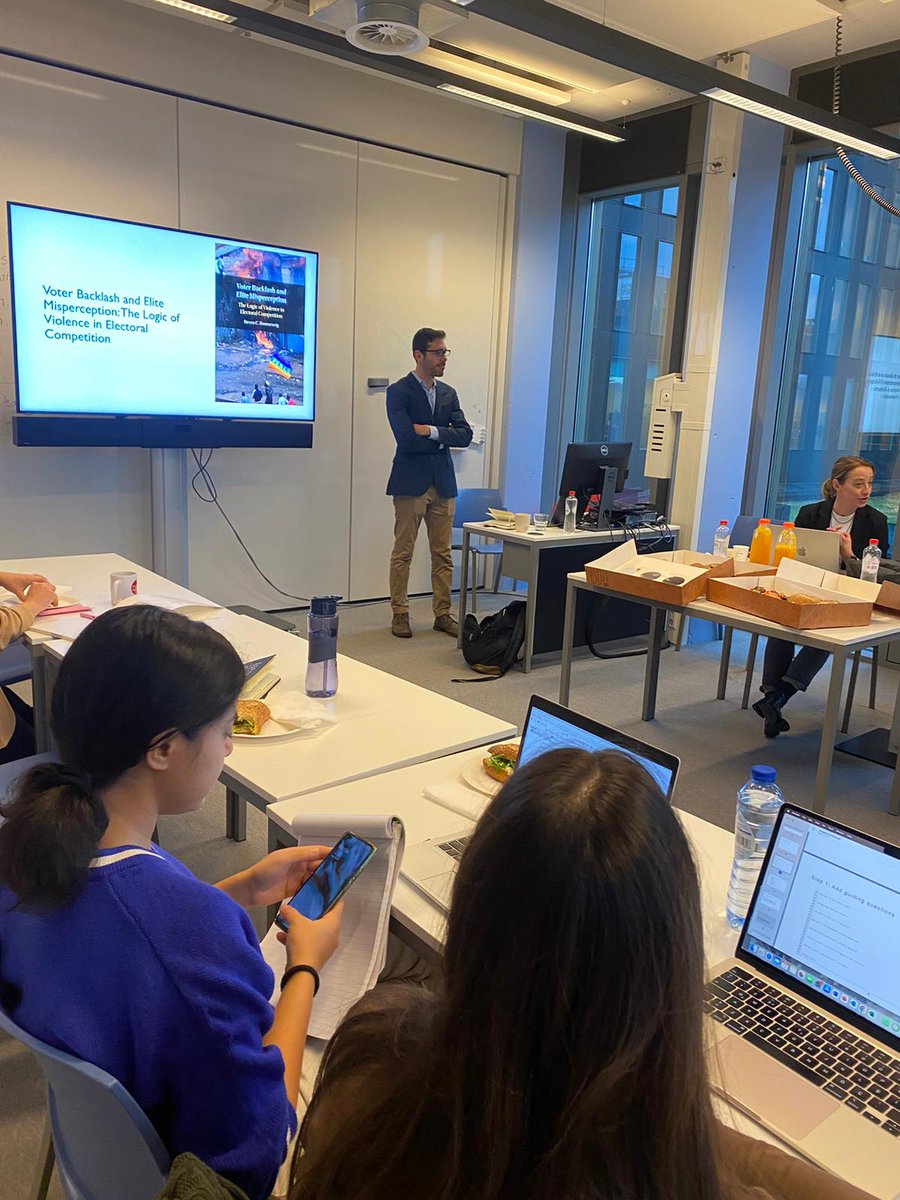 Thanks @scrosenzweig for presenting your new book on electoral violence and voter backlash at the Amsterdam Center for Conflict Studies today - we enjoyed it @Politics_UvA @UvA_AISSR @FMG_UvA