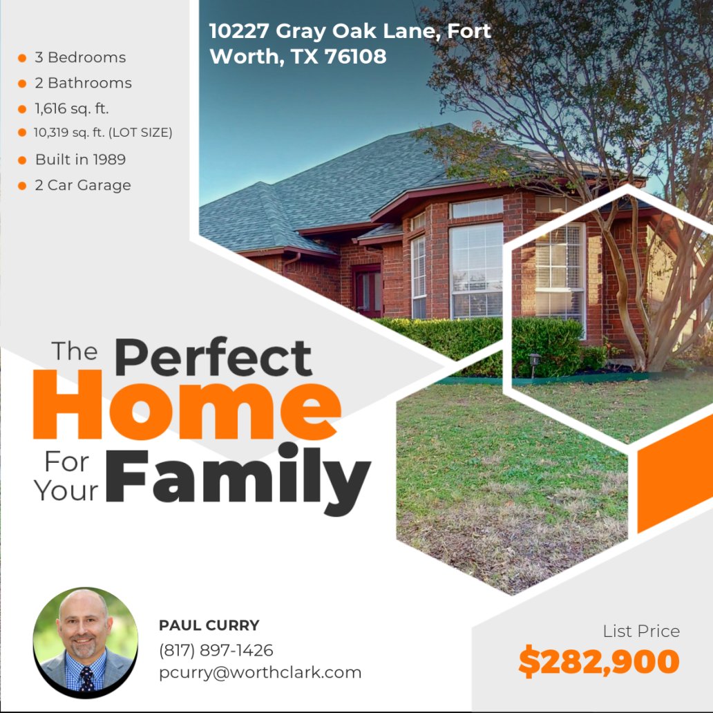 CurryRealty's tweet photo. A spacious home in a great neighborhood, great schools nearby, and close to all the amenities you need...what more could you ask for in a family home! #homeforsaletx #fortworthtx #fortworthrealestate #dfwrealestate #familytx #txfamily #visitxfamily #worthclarkrealty https://t.co/yFU6X9iWdE
