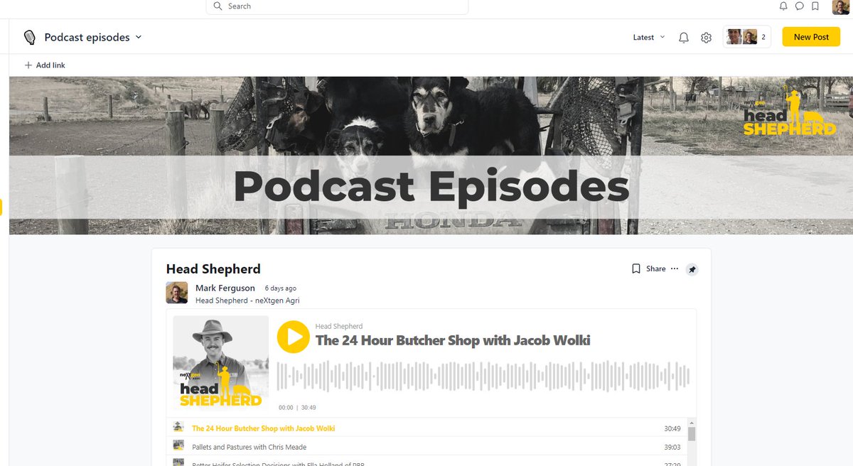 Head Shepherd Podcast listeners: We've made some recent changes to The Hub (and some great things planned), it now includes a completely free section called the Head Shepherd Hub - an opportunity for you to ask questions, share your stories and guide the podcast.  Search for