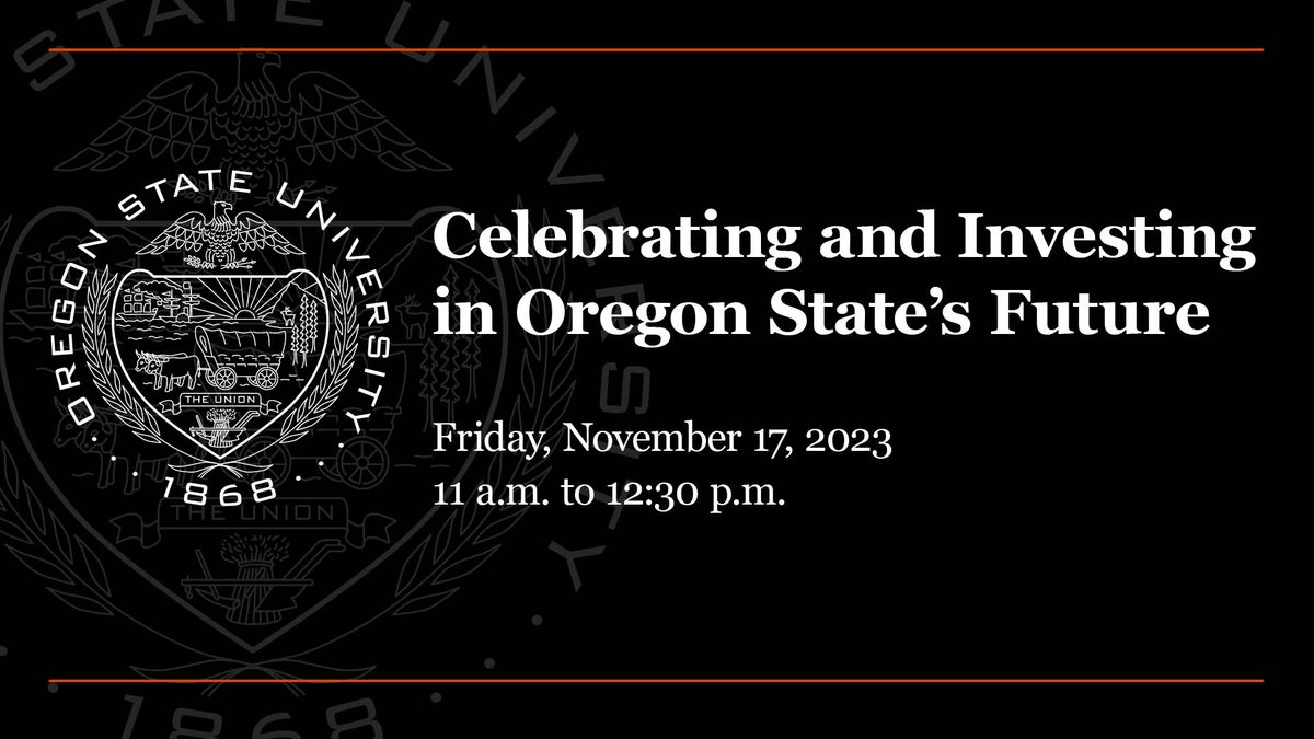 On Friday we celebrate and invest in our future. We will launch 'Prosperity Widely Shared: The Oregon State Plan 2024-30.' OSU will be a driving force for prosperity that is equitable, scalable and sustainable. Watch: live.oregonstate.edu