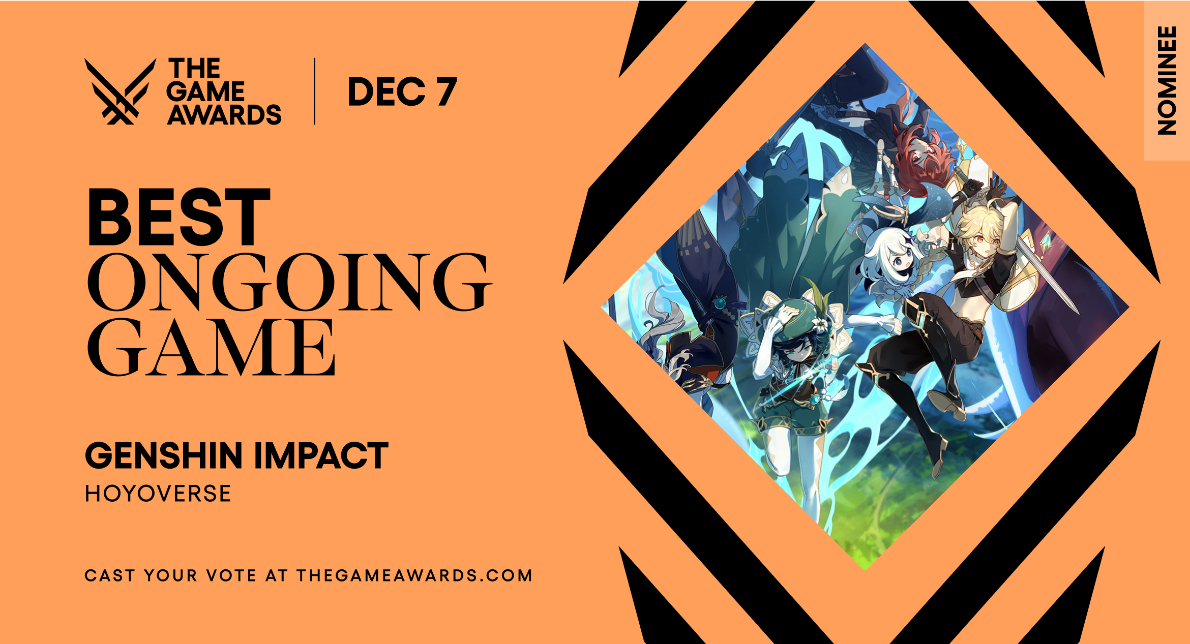 Genshin Impact at The Game Awards 2022: How to vote and all nominations