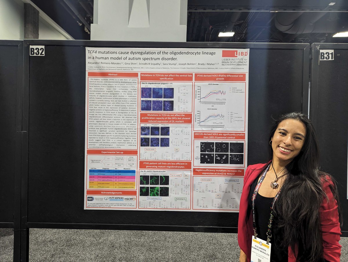 Superstar postdoc @ARomeroMorales from @LabMaher is presenting her work on #ASD and #myelination at #SfN23! Stop by PSTR248.26 today 1 - 5 pm to learn more. @LieberInstitute @SfNtweets #womeninSTEM