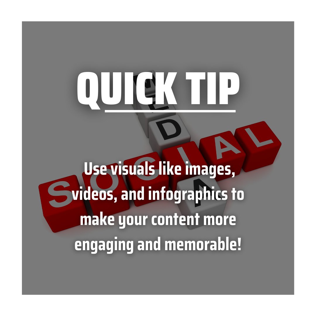 Quick tip: Use visuals like images, videos, and infographics to make your content more engaging and memorable! 📷📹 

#ContentMarketingTips #SmallBusinessAdvice #MemphisMarketing #theprofitlink