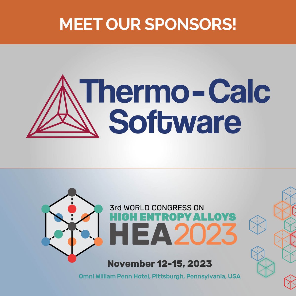 TMS is delighted to announce that ThermoCalc is joining us at HEA 2023 as an exhibitor! Read more about the event at tms.org/HEA2023