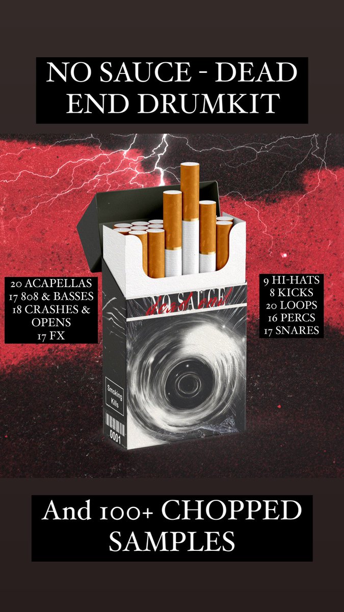 _NO_SAUCE's tweet image. Dead end drumkit out. lots of sounds here hmu for getting a copy at 15$
Price goes up next week ⚠️