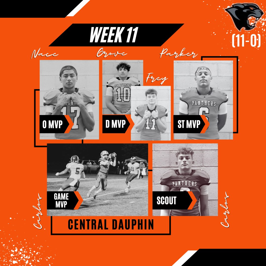 Congratulations to the standout players of Central York Football who defined excellence in the 11th week. Your exceptional performances are the heartbeat of our success. Keep shining, MVPs!