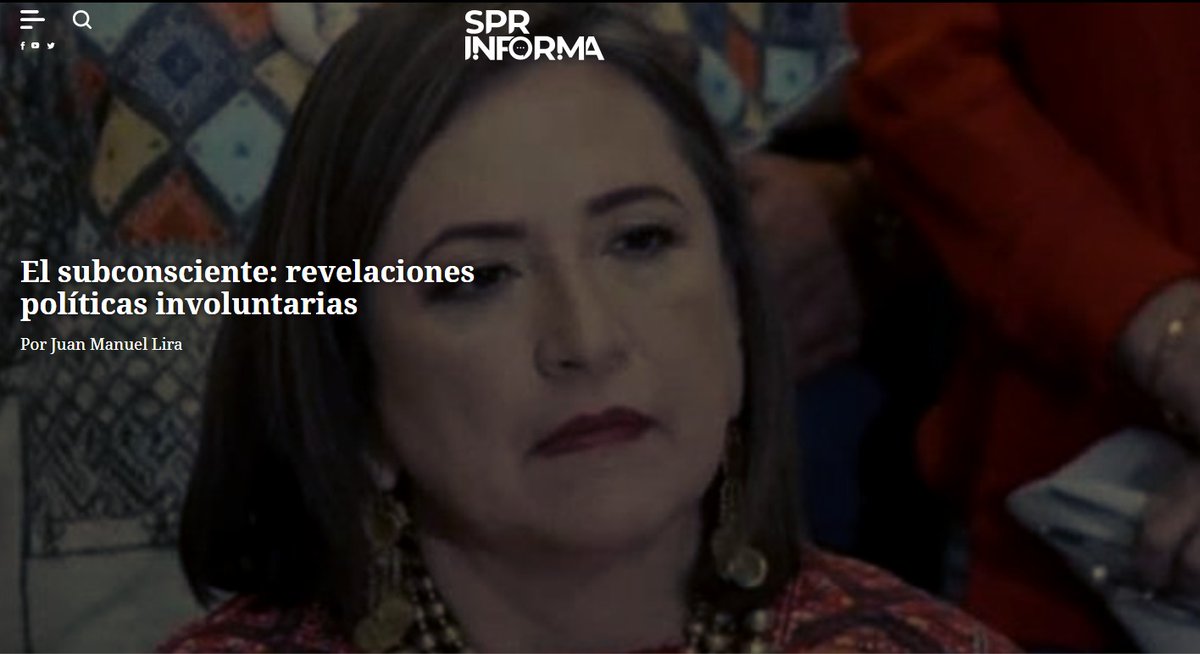 doclira1's tweet image. #SPROpinión #Subconsciente #Política 

En ocasiones el subconsciente habla más fuerte que cualquier discurso. 

La declaración de la Senadora @XochitlGalvez revela la intrincada psique de los políticos.

Te invito a leer mi columna en  @SPRInforma 👉bit.ly/3QzDxJC
&quot;El…