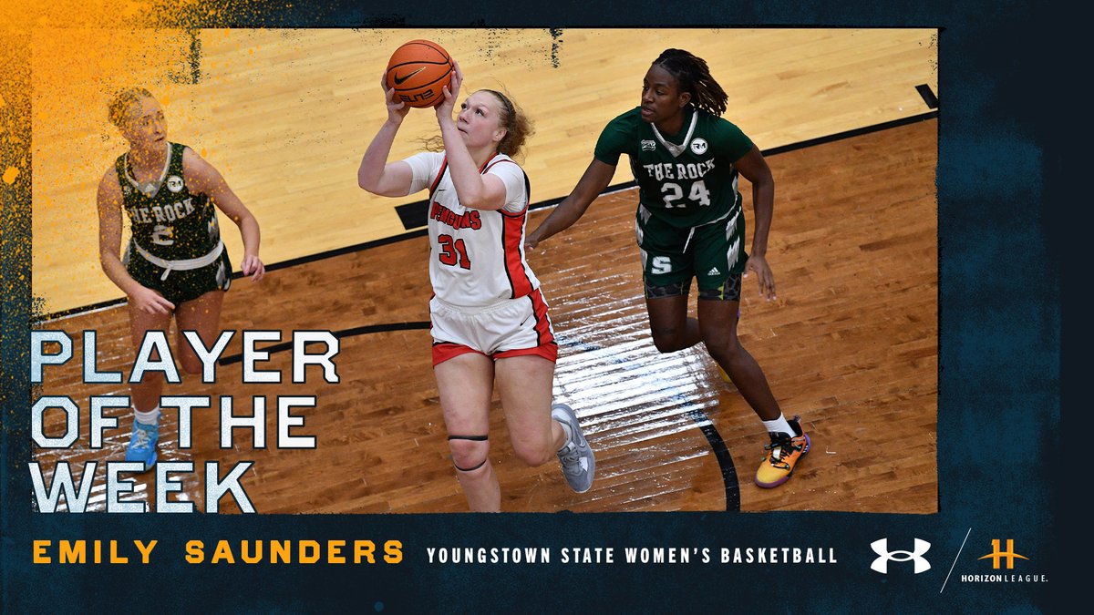 Horizon League (@horizonleague) on Twitter photo Our <a href="/UnderArmour/">Under Armour</a> #HLWBB Player of the Week is Emily Saunders of <a href="/YSUWomensHoops/">Youngstown State WBB🐧</a>!
🏀:bit.ly/3QUjtmv
#OurHorizon🌇 Our <a href="/UnderArmour/">Under Armour</a> #HLWBB Player of the Week is Emily Saunders of <a href="/YSUWomensHoops/">Youngstown State WBB🐧</a>!
🏀:bit.ly/3QUjtmv
#OurHorizon🌇