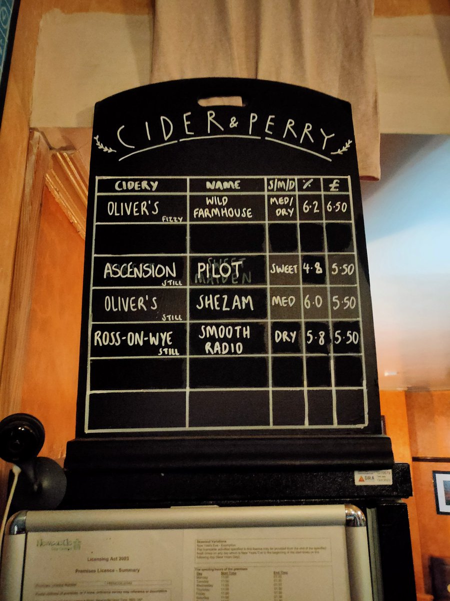 In Newcastle for the evening enjoying a fine selection of full juice cider from @olivers_cider @ascensionciderco @rosscider