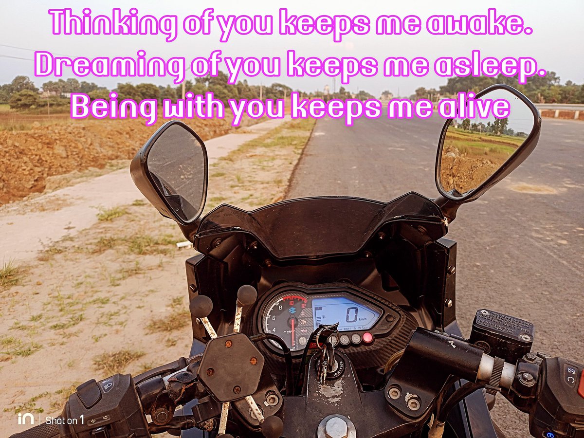 beingshashi190's tweet image. Thinking of you keeps me awake. Dreaming of you keeps me asleep. Being with you keeps me alive

#pulsar220f
#BajajPulsar