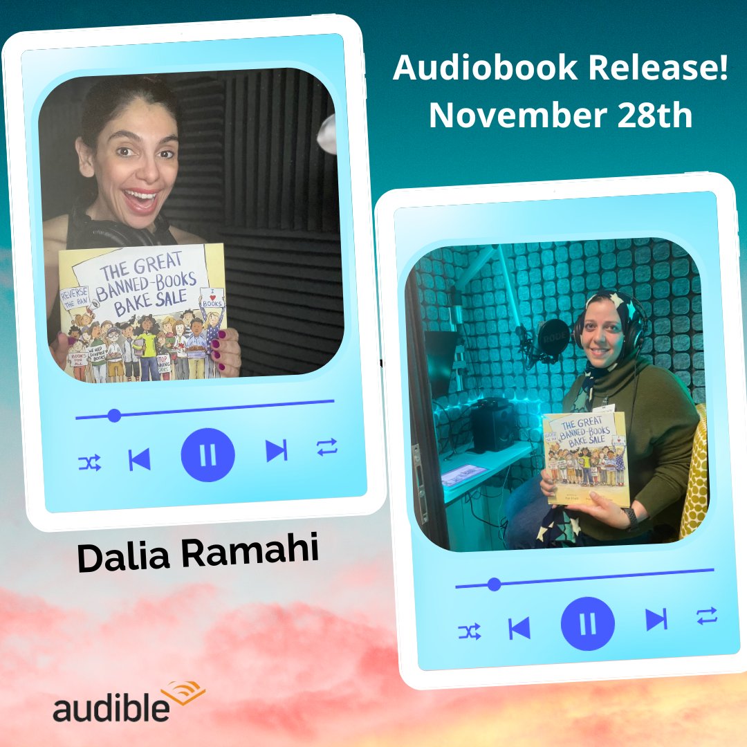 Posting an Arab joy announcement because I've been putting it off for weeks. The talented voice actor, Palestinian-American @DaliaRamahi is narrating TGBBBS. What a dream. She's absolutely incredible. I got to record the recipe & author's note. Details: dreamscapepublishing.com/single-audiobo…
