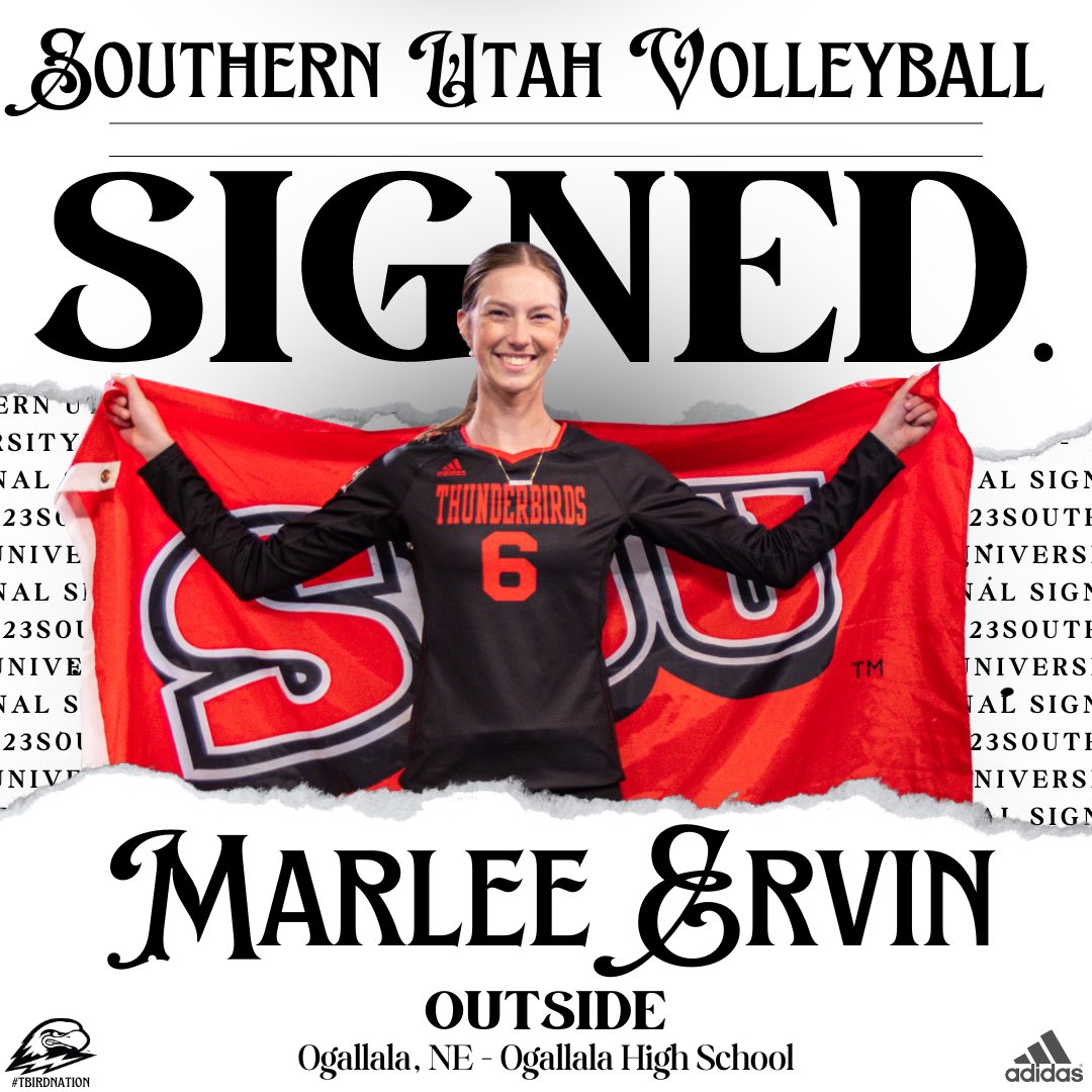 SUUVolleyball's tweet photo. Welcome to T-Bird Nation, Marlee ✍️ 

#TBirdNation ⚡️ #RaiseTheHammer https://t.co/I5GoJBkuZU