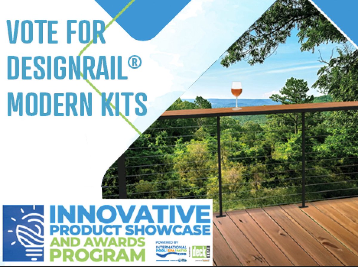 Want a sneak peek of the NEW DesignRail® Modern? Stop by Innovative Product Showcase booth at the PSP/Deck Expo. Don't forget to VOTE for your favorite Deck &amp; Patio product at 
poolspapatio.com/en/expo-hall/i…. 

See you there!