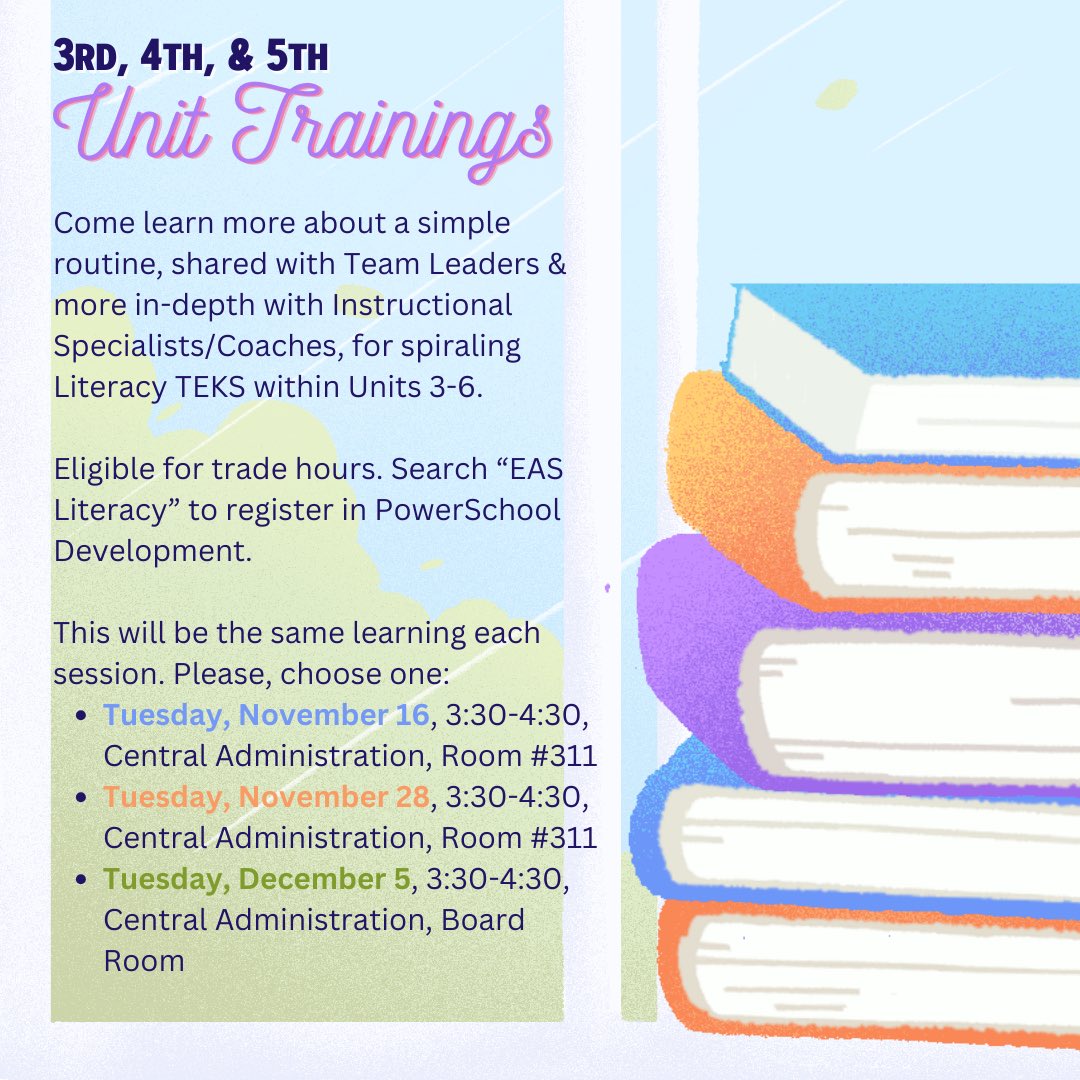 Need some trade hours? Want to learn a simple routine to plan RLA? Come to 3-5 Unit Trainings!
