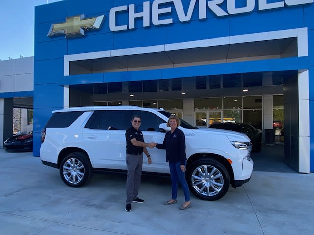 CogginChevy's tweet image. Grinning ear to ear because dreams do come true! 🚗✨ Just drove off in my brand new Tahoe from Coggin Chevrolet. Thanks for making the journey to luxury and adventure so seamless! #NewCarJoy #TahoeAdventures #DrivingInStyle