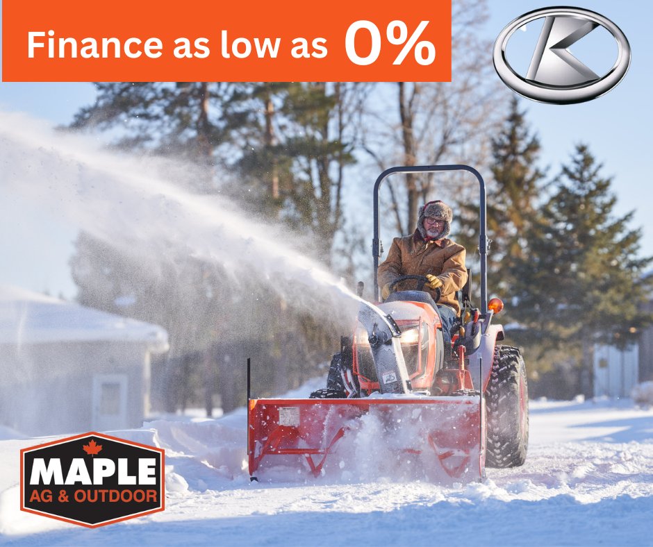 🚜❄️ Conquer winter with Kubota BX series tractors at Maple Ag &amp; Outdoor! ❄️🚜

Power through snow effortlessly with Kubota's precision and reliability. Finance as low as 0%—making it easy to upgrade your winter game. Locally owned and operated, we understand your needs.